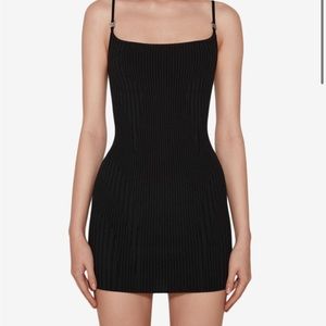MISBHV Black Seamless Mini Dress Rib Knitted Small